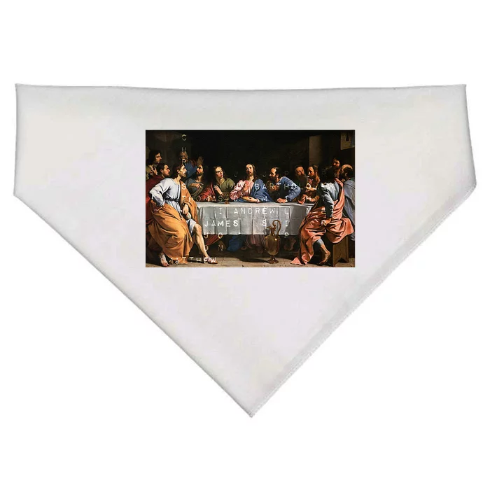 The Lord Jesus Christ With 12 Apostles On The Lords Supper USA-Made Doggie Bandana