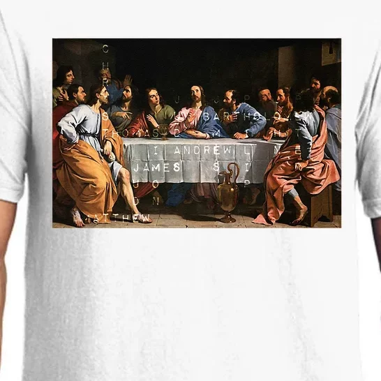 The Lord Jesus Christ With 12 Apostles On The Lords Supper Pajama Set