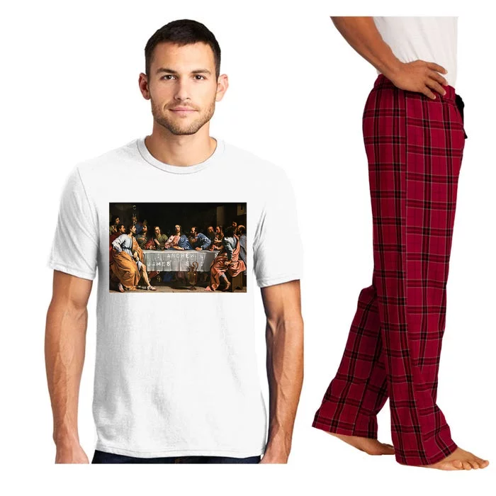 The Lord Jesus Christ With 12 Apostles On The Lords Supper Pajama Set