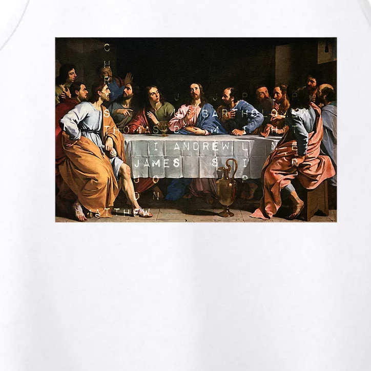 The Lord Jesus Christ With 12 Apostles On The Lords Supper Performance Tank