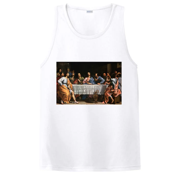 The Lord Jesus Christ With 12 Apostles On The Lords Supper Performance Tank