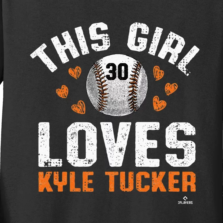 This Loves Kyle Tucker Houston MLBPA Kids Long Sleeve Shirt