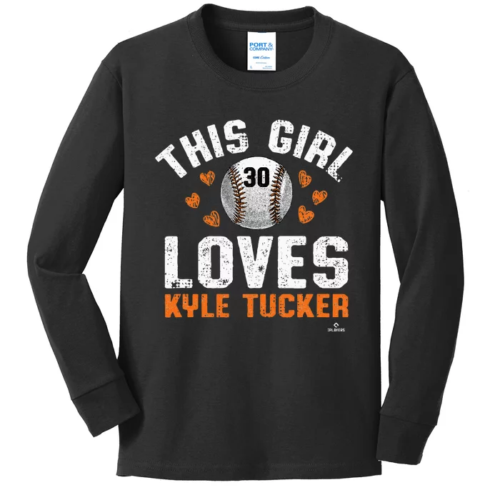 This Loves Kyle Tucker Houston MLBPA Kids Long Sleeve Shirt