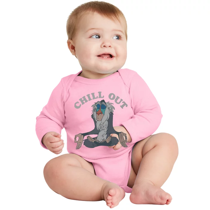 The Lion King Rafiki Vintage Chill Out Meditation Baby Long Sleeve Bodysuit