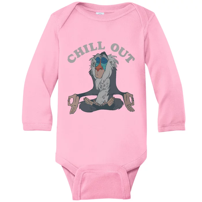 The Lion King Rafiki Vintage Chill Out Meditation Baby Long Sleeve Bodysuit