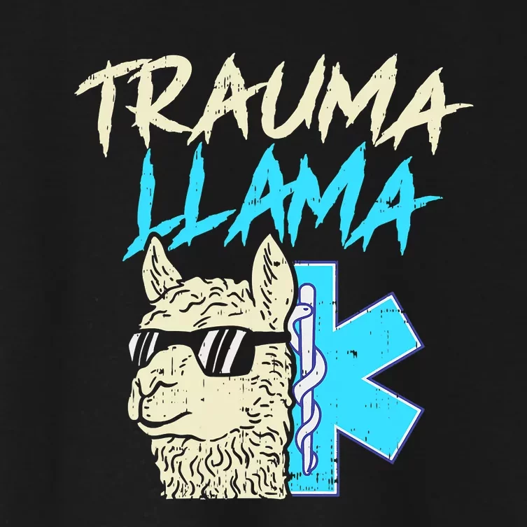 Trauma Llama K Funny Alpaca Llama Snake Women's Crop Top Tee