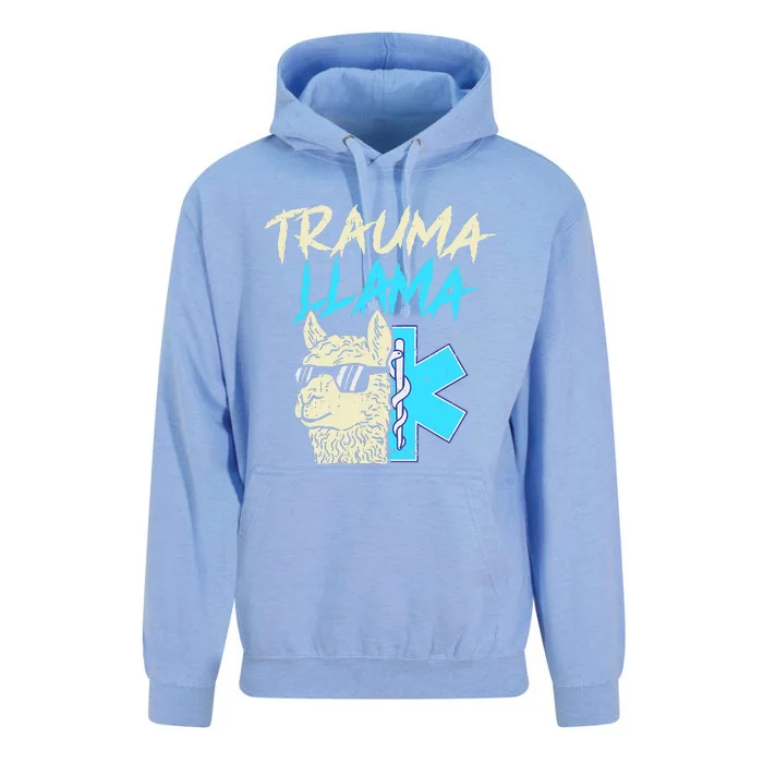 Trauma Llama K Funny Alpaca Llama Snake Unisex Surf Hoodie