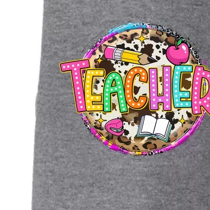 Teacher Life Leopard Teacher School Doggie 3-End Fleece Hoodie