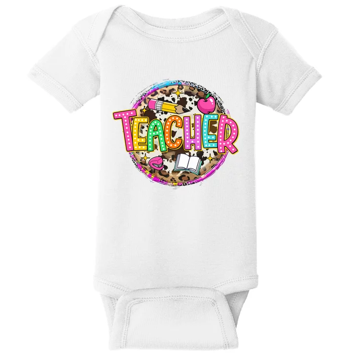 Teacher Life Leopard Teacher School Baby Bodysuit