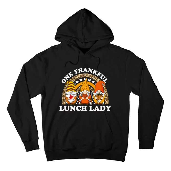 Thankful Lunch Lady Gnome Pumpkin Fall Harvest Tall Hoodie