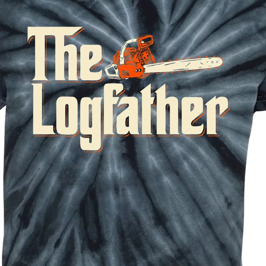 The Logfather Lumberjack Woodsman Wood Woodcutter Chainsaw Kids Tie-Dye T-Shirt