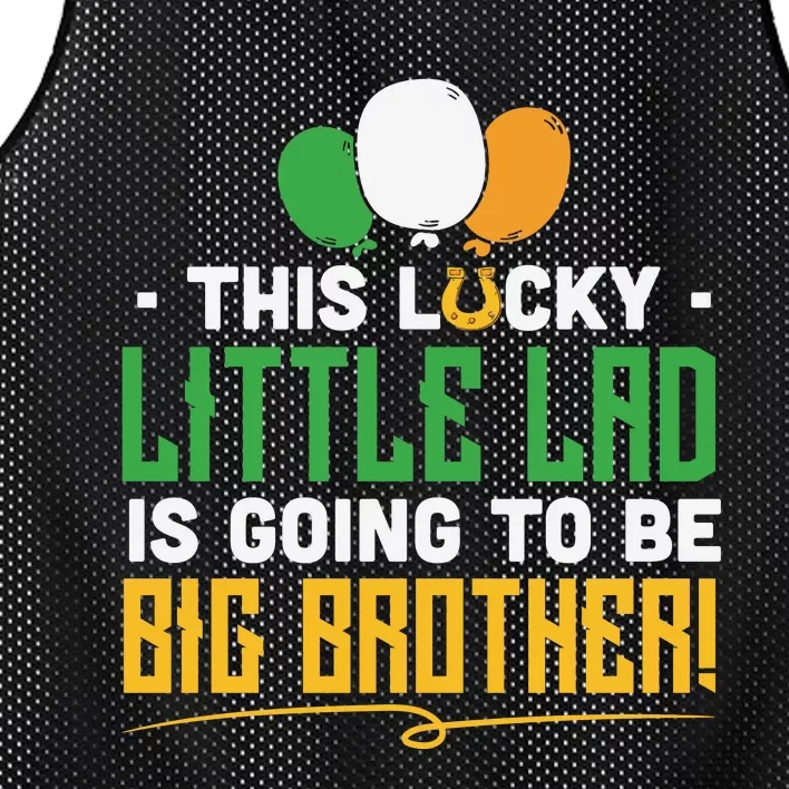 This Lucky Little Lad Is Going To Be Big Brother Mesh Reversible Basketball Jersey Tank