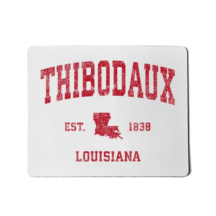 Thibodaux Louisiana La Vintage Sports Design Red Print Mousepad