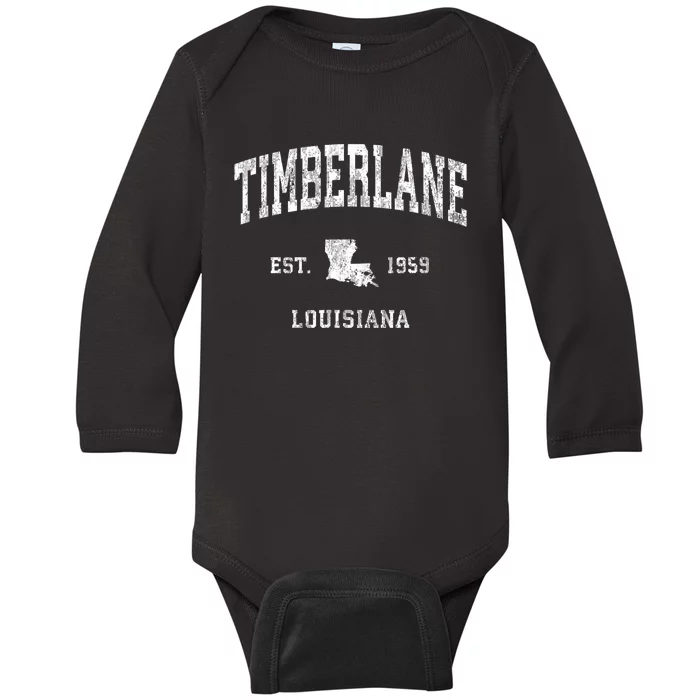 Timberlane Louisiana La Vintage Athletic Sports Design Baby Long Sleeve Bodysuit