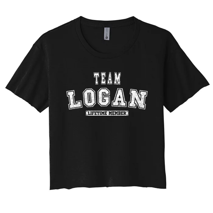 Team Logan Lifetime Member Family Last Name Women's Crop Top Tee