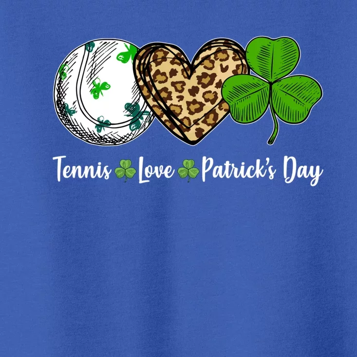 Tennis Love Leopard Heart Shamrock St Patrick's Day Gift Toddler T-Shirt