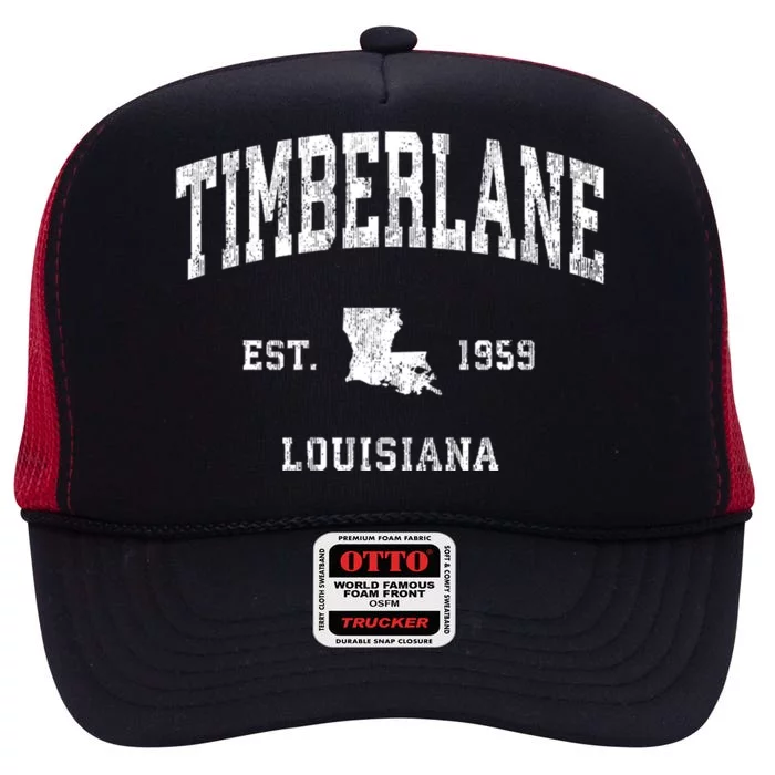 Timberlane Louisiana La Vintage Athletic Sports High Crown Mesh Trucker Hat