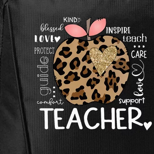 Teacher Life Leopard Apple Teachers Day City Backpack