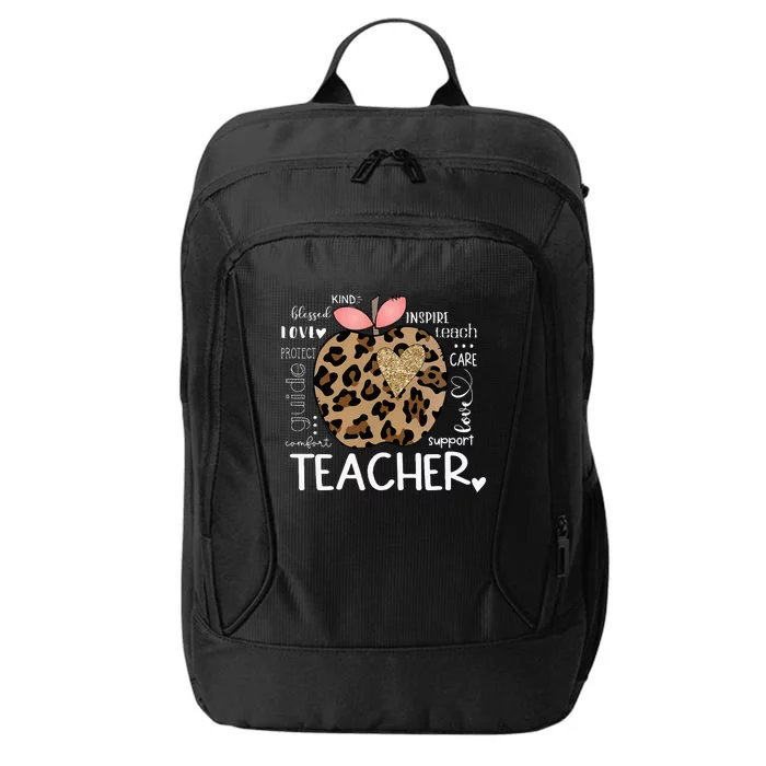 Teacher Life Leopard Apple Teachers Day City Backpack