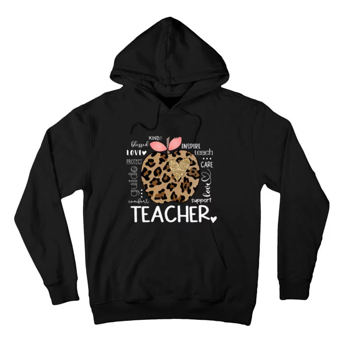 Teacher Life Leopard Apple Teachers Day Tall Hoodie