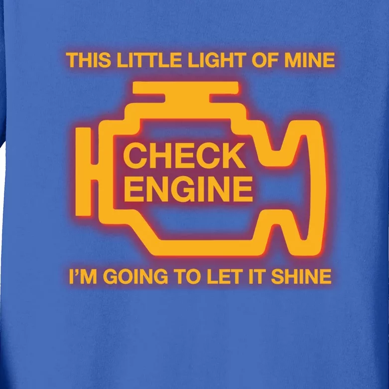 This Little Light Of Mine Check Engine Light Mechanic Funny Gift Kids Long Sleeve Shirt