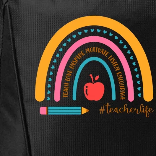 Teacher Life Motivate Rainbow City Backpack