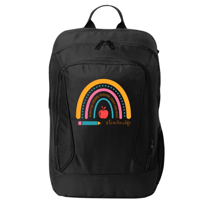 Teacher Life Motivate Rainbow City Backpack