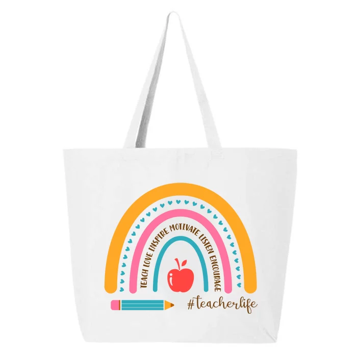 Teacher Life Motivate Rainbow 25L Jumbo Tote