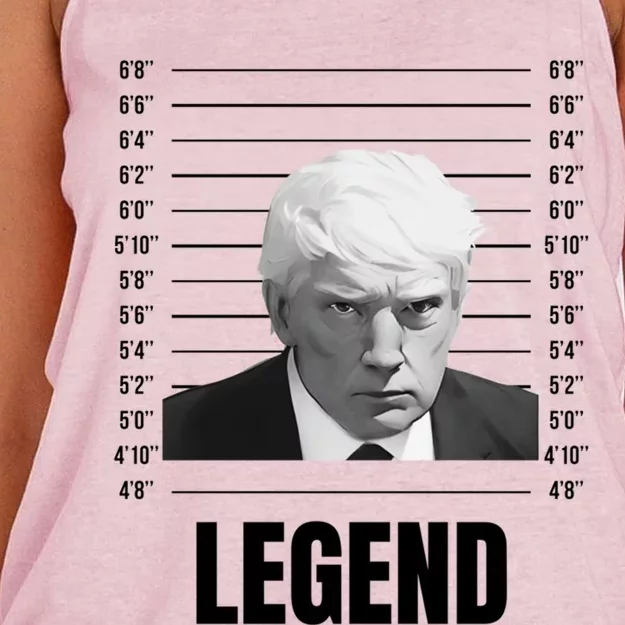 Trump Legend Mugshot Republican Conservative Gift Women's Knotted Racerback Tank