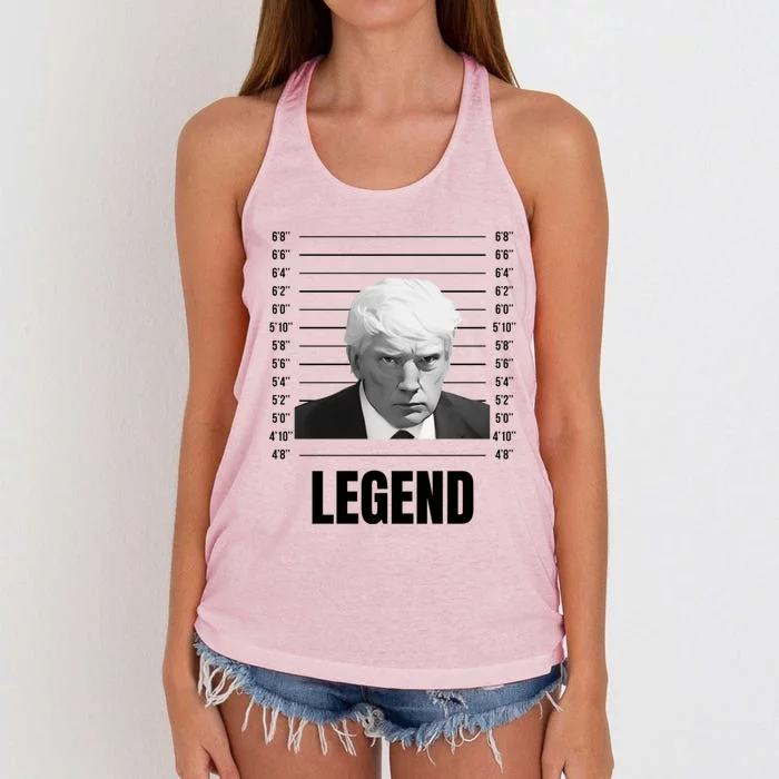 Trump Legend Mugshot Republican Conservative Gift Women's Knotted Racerback Tank