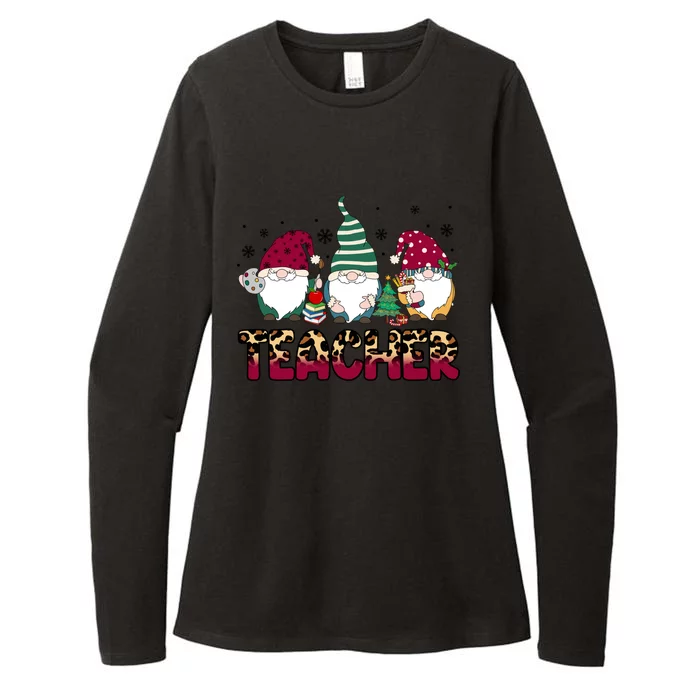 Teacher Leopard Merry Christmas Teacher Gnomes Xmeaningful Giftmas Great Gift Womens CVC Long Sleeve Shirt