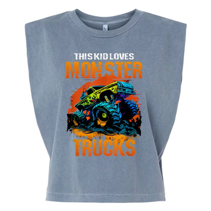 This Loves Monster Trucks Monster Truck Garment-Dyed Women's Muscle Tee