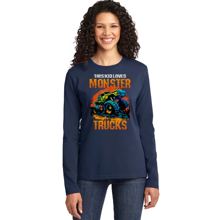 This Loves Monster Trucks Monster Truck Ladies Long Sleeve Shirt