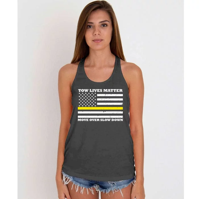 Tow Lives Matter Move Over Slow Down Women's Knotted Racerback Tank