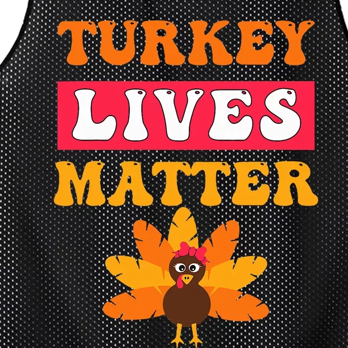 Turkey Lives Matter Funny Vegetarian & Vegan Thanksgiving Mesh Reversible Basketball Jersey Tank