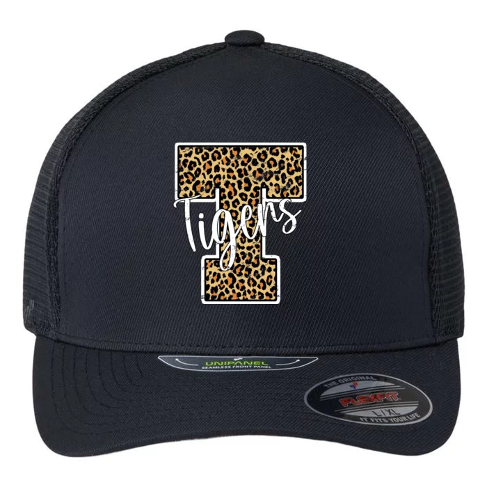 Tigers Leopard Mascot Flexfit Unipanel Trucker Cap