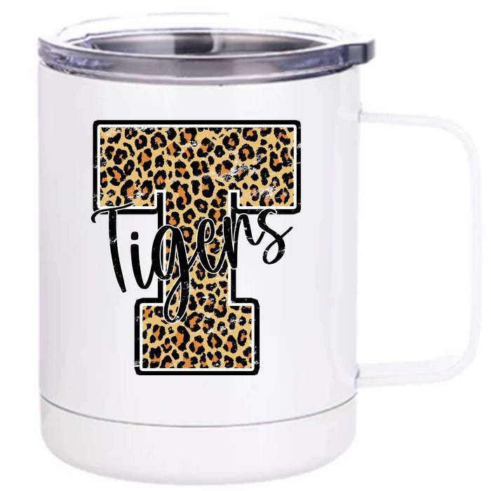 Tigers Leopard Mascot Front & Back 12oz Stainless Steel Tumbler Cup