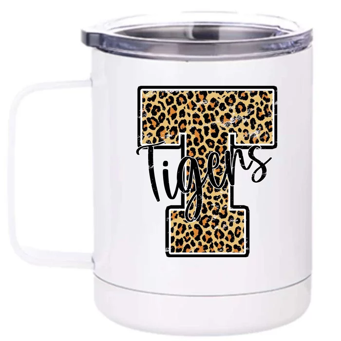 Tigers Leopard Mascot Front & Back 12oz Stainless Steel Tumbler Cup