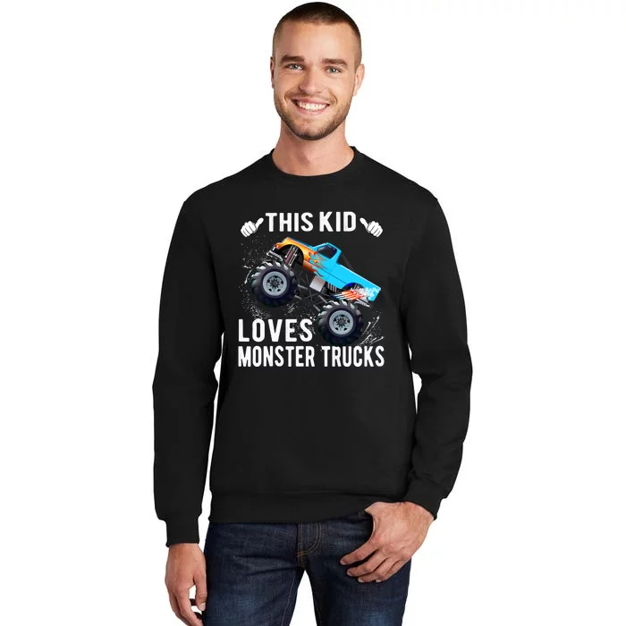 This Loves Monster Trucks Boys And Girls Gift Sweatshirt