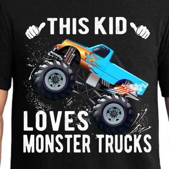 This Loves Monster Trucks Boys And Girls Gift Pajama Set