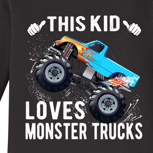 This Loves Monster Trucks Boys And Girls Gift Baby Long Sleeve Bodysuit