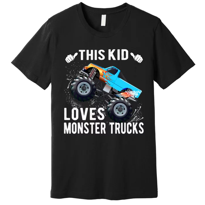 This Loves Monster Trucks Boys And Girls Gift Premium T-Shirt