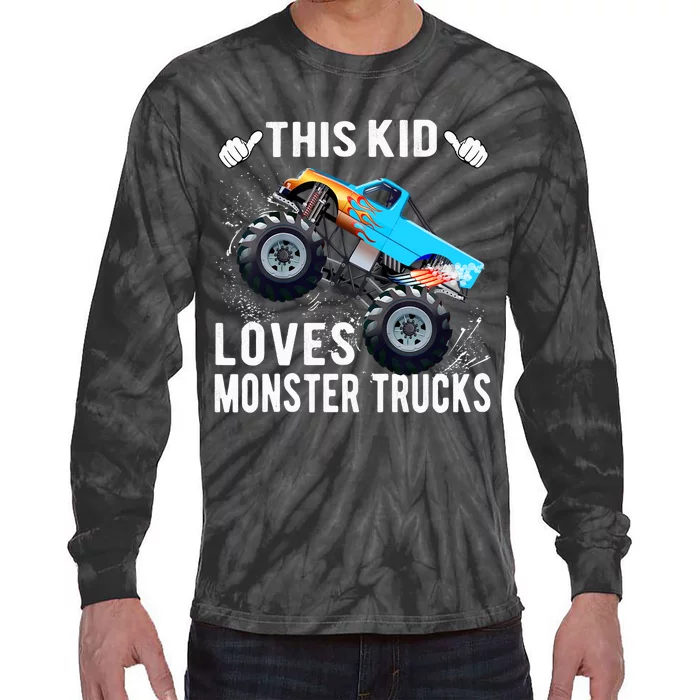 This Loves Monster Trucks Boys And Girls Gift Tie-Dye Long Sleeve Shirt