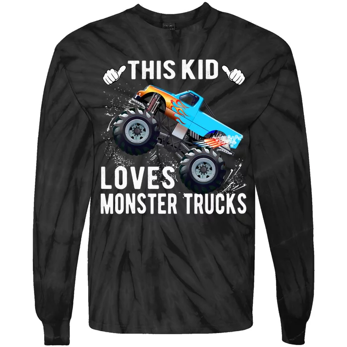 This Loves Monster Trucks Boys And Girls Gift Tie-Dye Long Sleeve Shirt