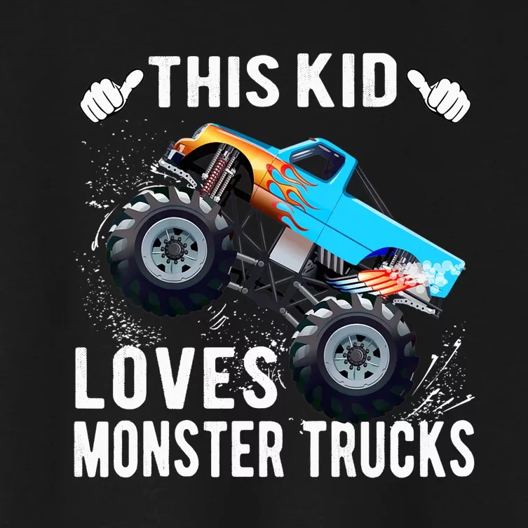 This Loves Monster Trucks Boys And Girls Gift Women's Crop Top Tee