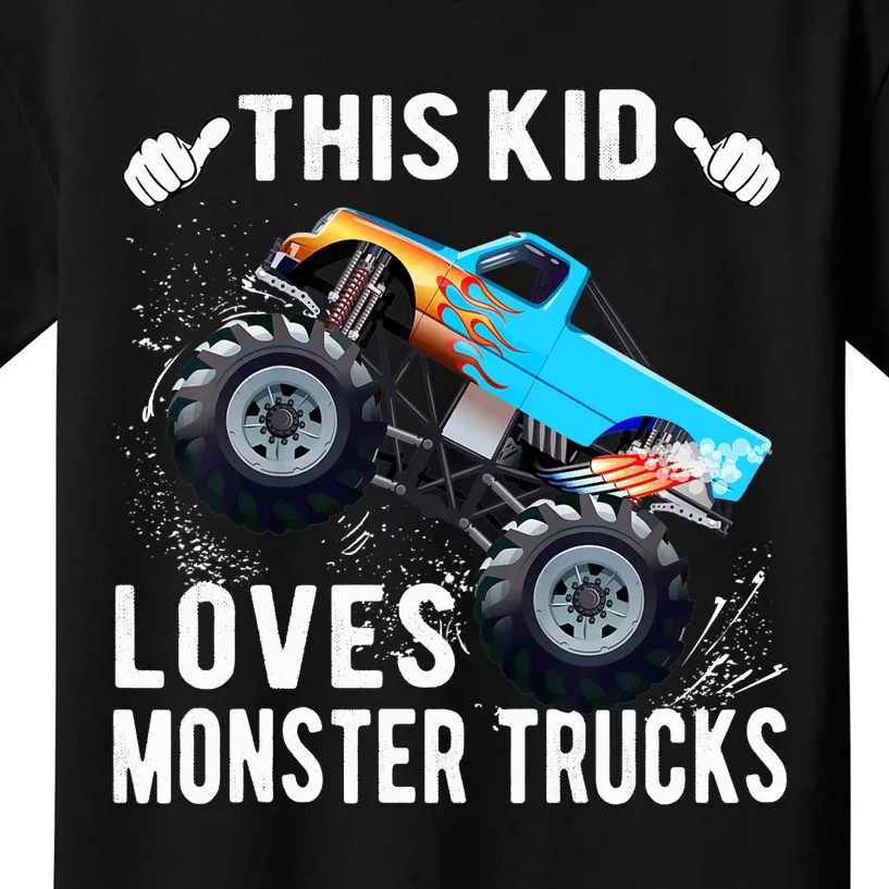 This Loves Monster Trucks Boys And Girls Gift Kids T-Shirt