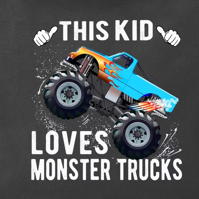 This Loves Monster Trucks Boys And Girls Gift Zip Tote Bag