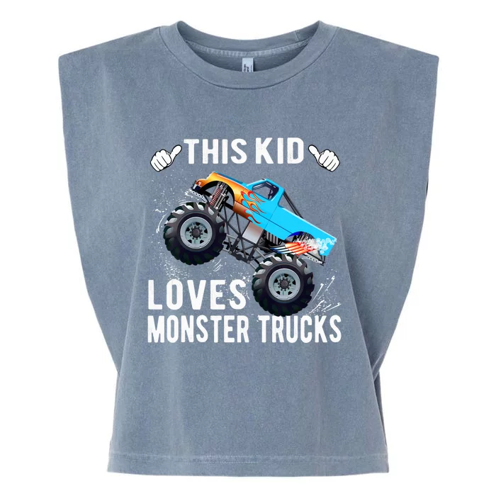 This Loves Monster Trucks Boys And Girls Gift Garment-Dyed Women's Muscle Tee