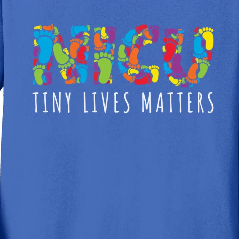 Tiny Lives Matters My Nicu Hero Prematurity Awareness Great Gift Kids Long Sleeve Shirt