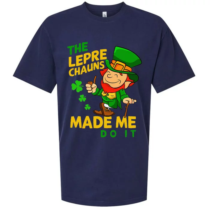 The Leprechauns Made Me Do It St Patricks Day Sueded Cloud Jersey T-Shirt